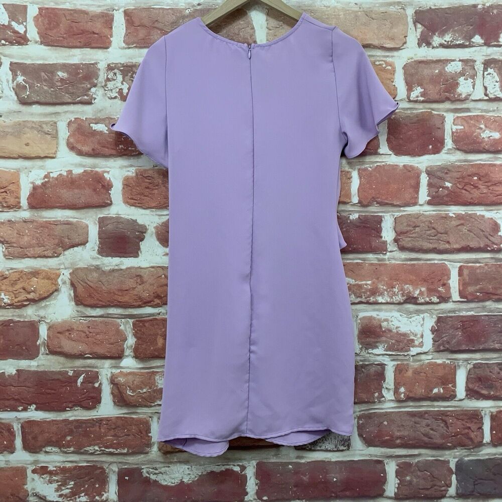 Anthropologie Everly Dress Women's Small Purple Tie Accent Casual Work Zip Up - Picture 4 of 10